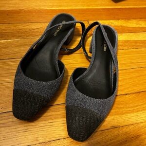 Veronica Beard Women's Black and Gray Slingback Shoes